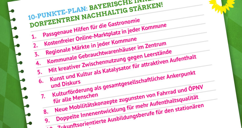 Grüner 10-Punkte-Plan für mehr Lebensqualität „im zweiten Wohnzimmer im