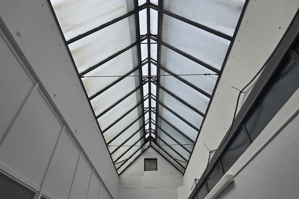 Blick unter das Dach der "Glaskathedrale"